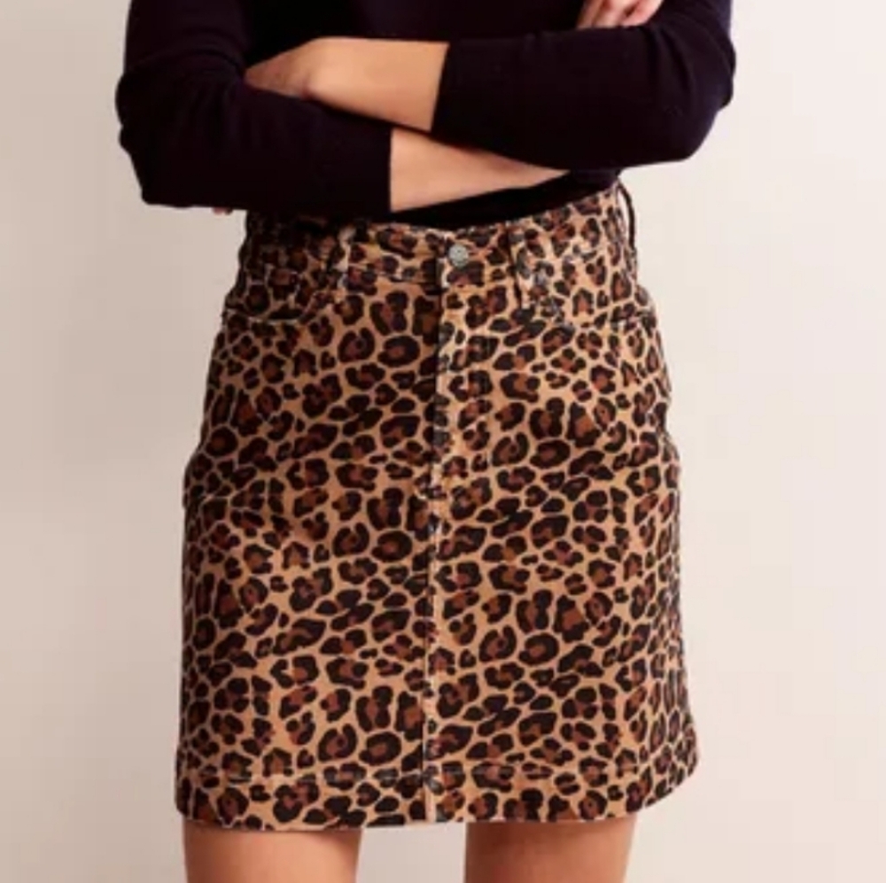 Boden Nell Leopard Mini Skirt Sz.8